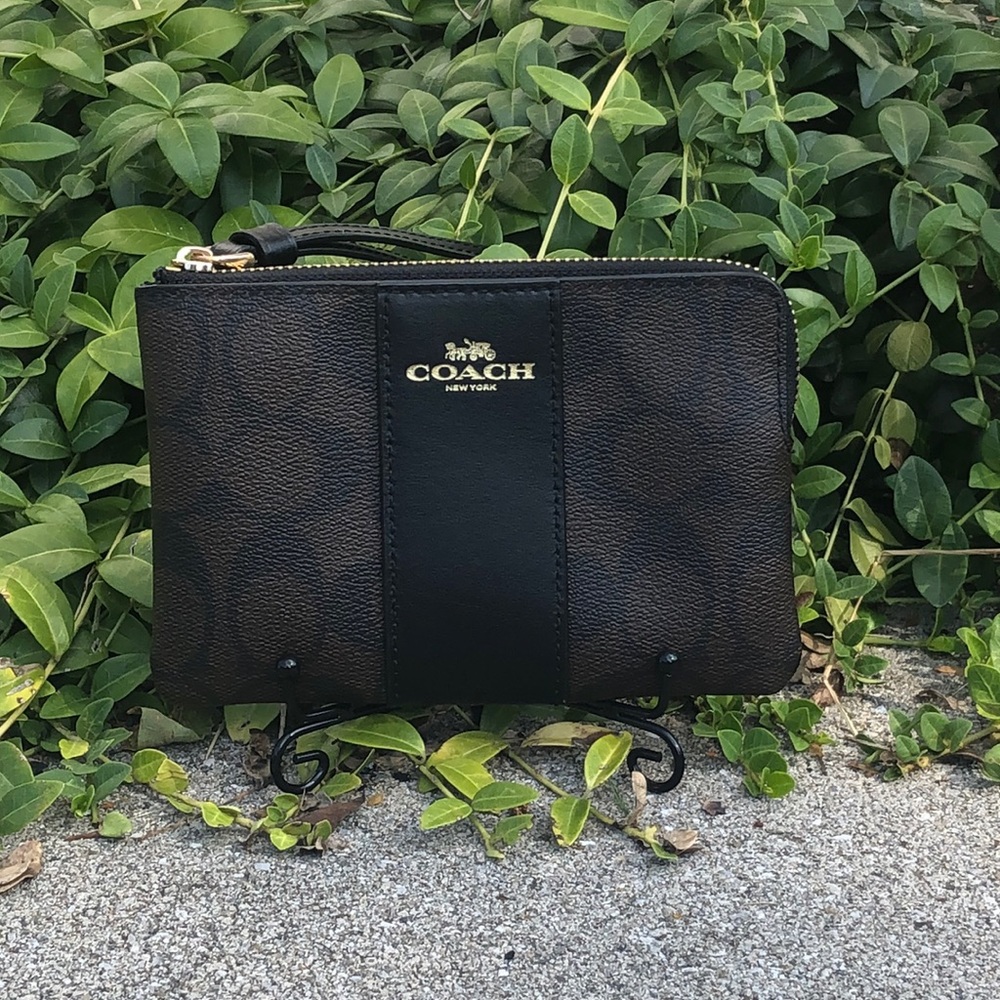 Coach corner zip wristlet